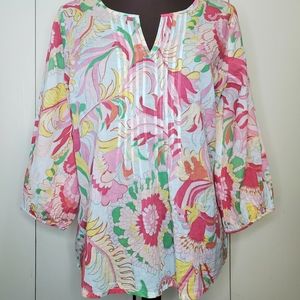 Talbots Womens Pastel SP 3/4 Sleeve blouse